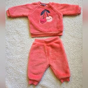 Pekkle 3 months Pink Plush Top and Pants Set